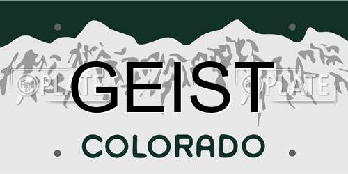 GEIST Colorado License Plate