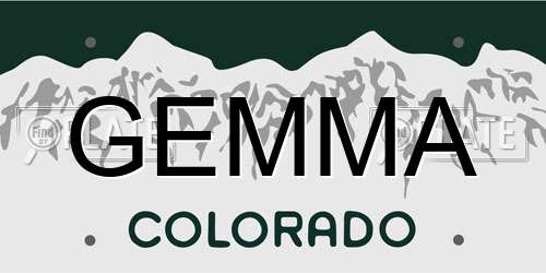 GEMMA Colorado License Plate