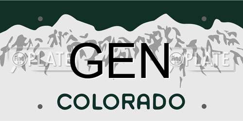 GEN Colorado License Plate