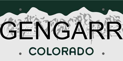 GENGARR Colorado License Plate