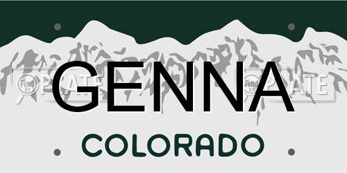 GENNA Colorado License Plate