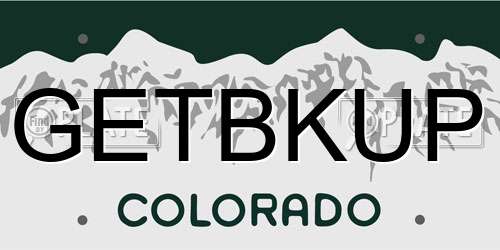 GETBKUP Colorado License Plate