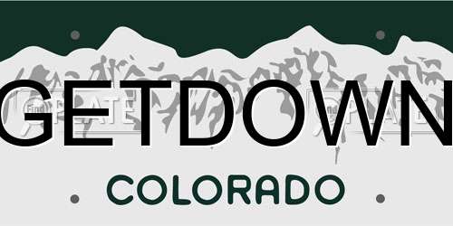 GETDOWN Colorado License Plate