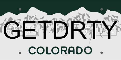 GETDRTY Colorado License Plate