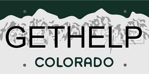 GETHELP Colorado License Plate