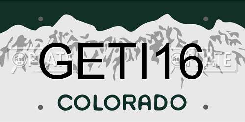GETI16 Colorado License Plate