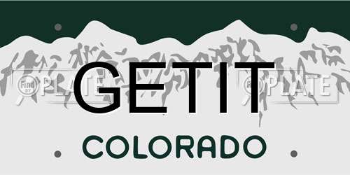 GETIT Colorado License Plate