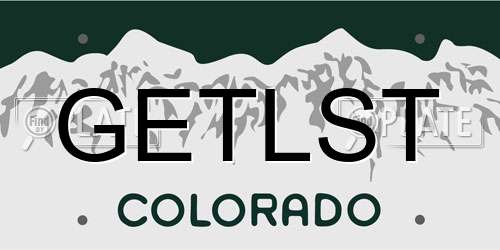GETLST Colorado License Plate
