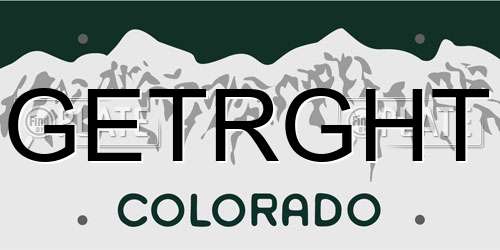 GETRGHT Colorado License Plate