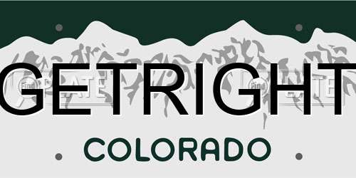 GETRIGHT Colorado License Plate
