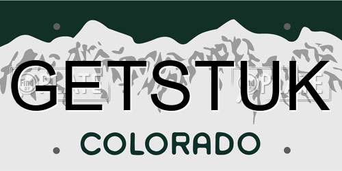 GETSTUK Colorado License Plate