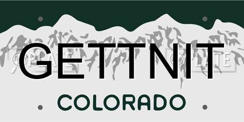 GETTNIT Colorado License Plate