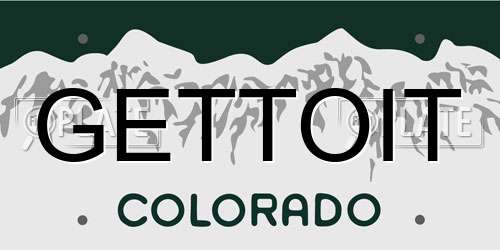 GETTOIT Colorado License Plate