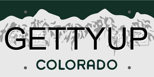 GETTYUP Colorado License Plate