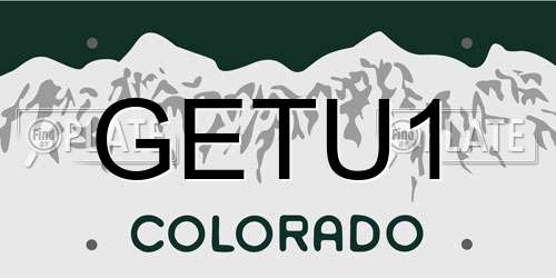 GETU1 Colorado License Plate