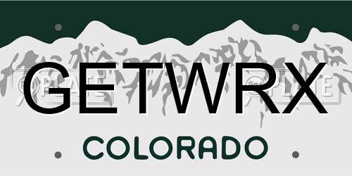 GETWRX Colorado License Plate