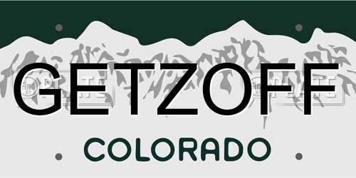 GETZOFF Colorado License Plate