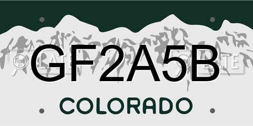 GF2A5B Colorado License Plate