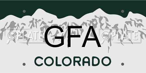 GFA Colorado License Plate