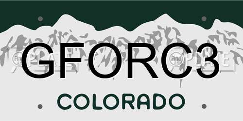 GFORC3 Colorado License Plate
