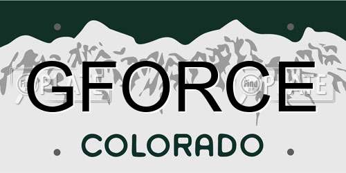 GFORCE Colorado License Plate
