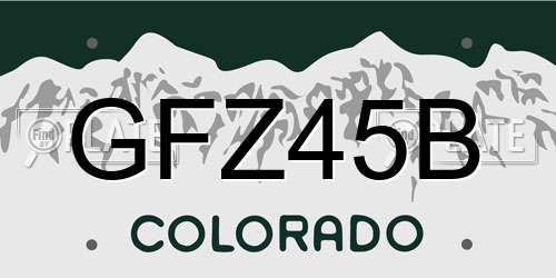 GFZ45B Colorado License Plate