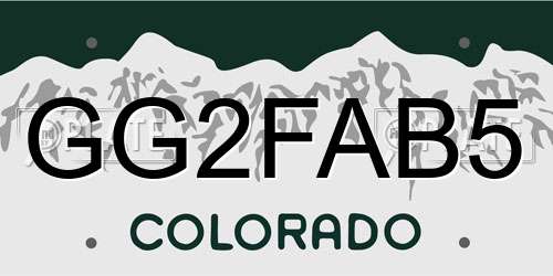 GG2FAB5 Colorado License Plate