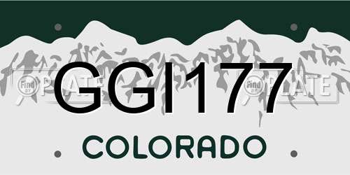 GGI177 Colorado License Plate