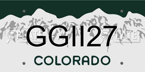 GGII27 Colorado License Plate