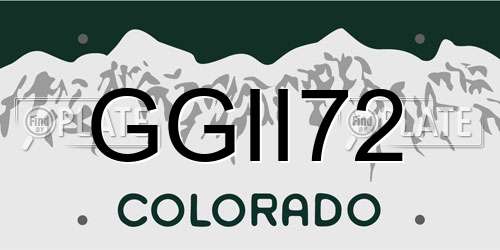 GGII72 Colorado License Plate
