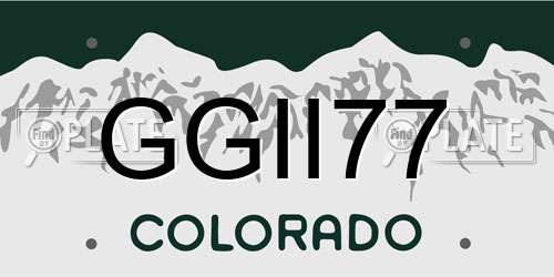 GGII77 Colorado License Plate