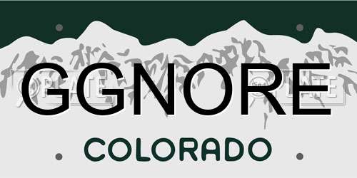 GGNORE Colorado License Plate