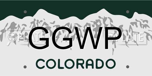 GGWP Colorado License Plate