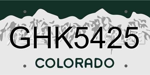 GHK5425 Colorado License Plate