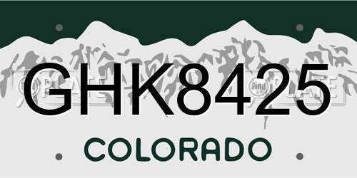 GHK8425 Colorado License Plate
