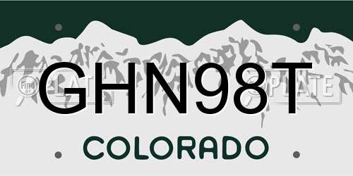 GHN98T Colorado License Plate