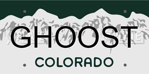 GHOOST Colorado License Plate