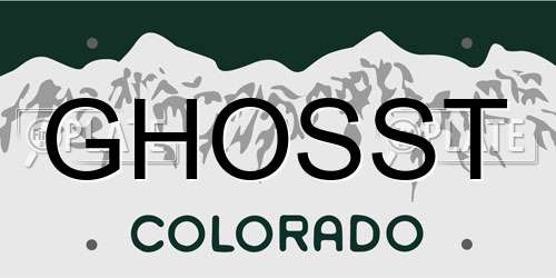 GHOSST Colorado License Plate