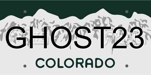 GHOST23 Colorado License Plate