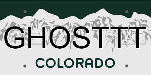 GHOSTTT Colorado License Plate