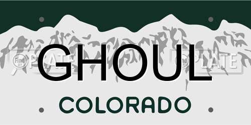 GHOUL Colorado License Plate