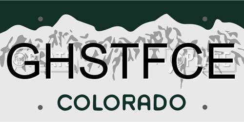 GHSTFCE Colorado License Plate