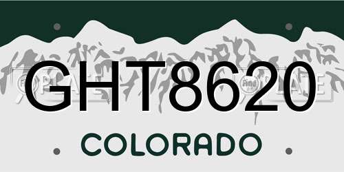 GHT8620 Colorado License Plate