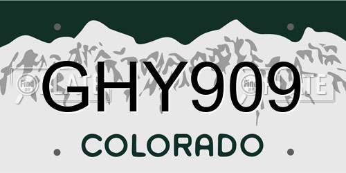 GHY909 Colorado License Plate