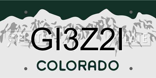 GI3Z2I Colorado License Plate