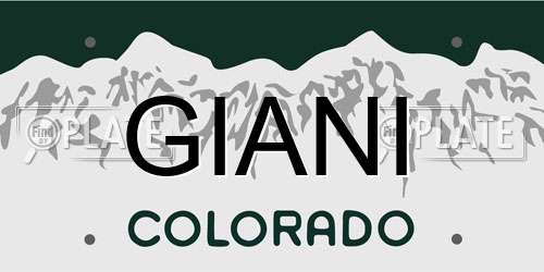 GIANI Colorado License Plate