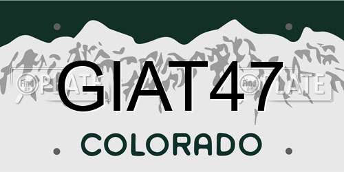 GIAT47 Colorado License Plate
