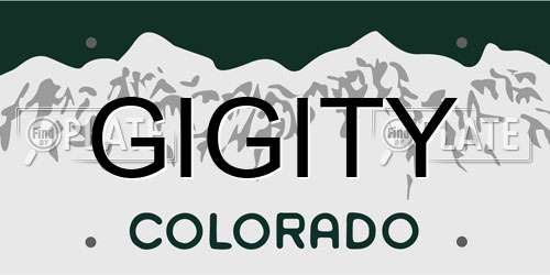 GIGITY Colorado License Plate