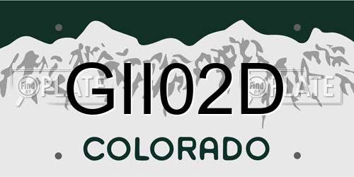 GII02D Colorado License Plate