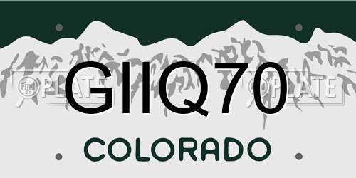 GIIQ70 Colorado License Plate